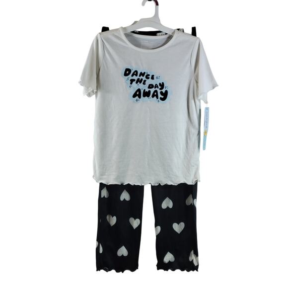 Cat & Jack Kids "Dance the Day Away" Print Pajama Set, Black/White, Sz XL, NWT - Picture 1 of 6